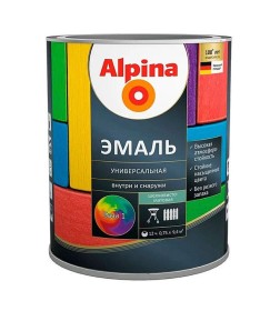 Эмаль алкидная "Alpina Эмаль универсальная База 1 шелковисто-матовая" белая 0,80 кг